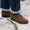 Our marron foncé cuir de veau Buttafoeura bottes lacées - Wear picture 1