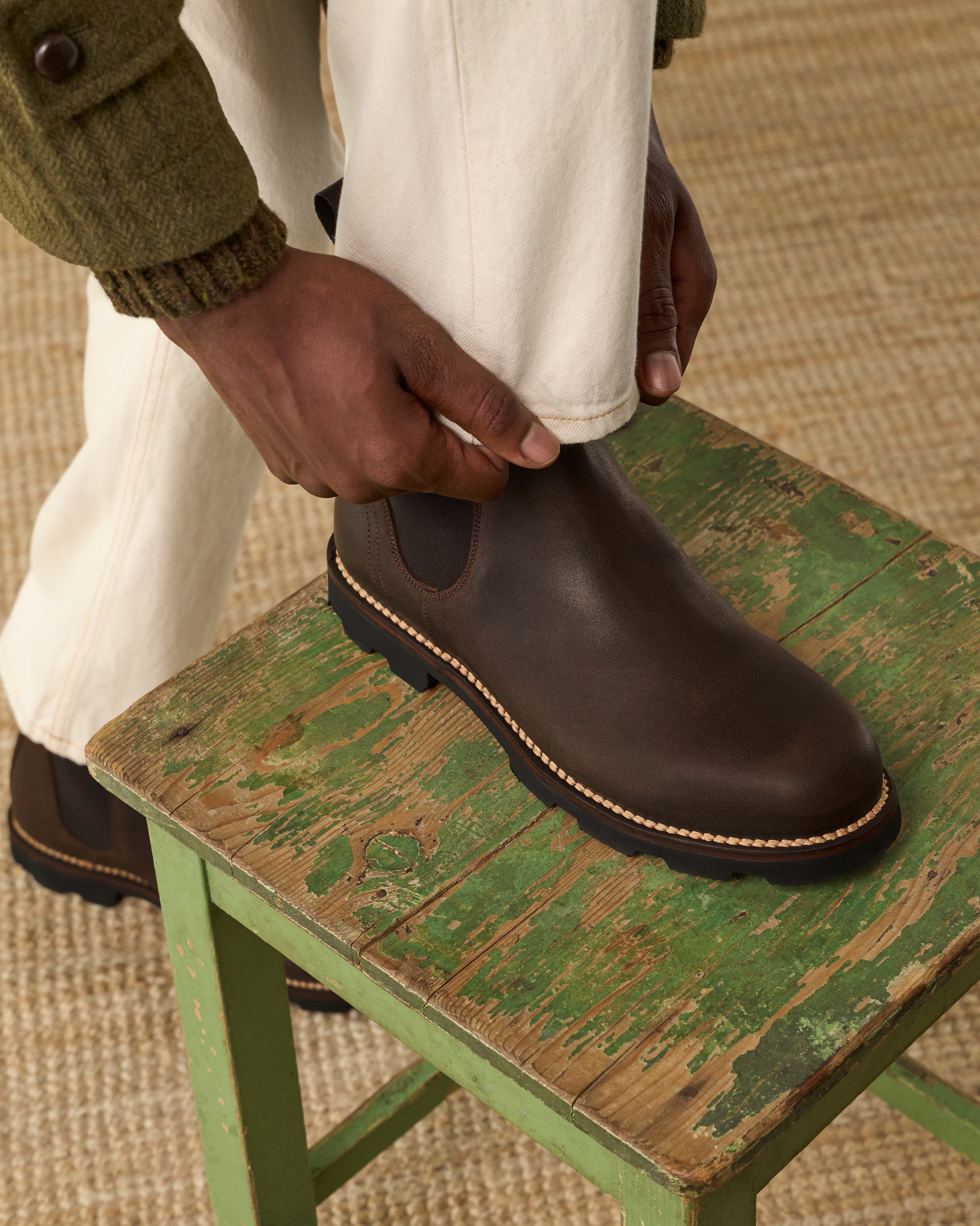Bottes Chelsea Hommes SL-Saint Cuir Véritable Fait Main - Classiques Élégantes Slip-On