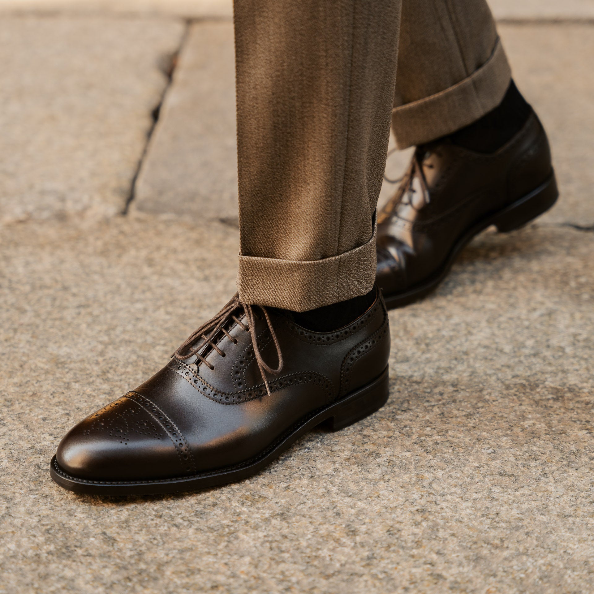 Oxfords en cuir marron fonc pour homme Velasca