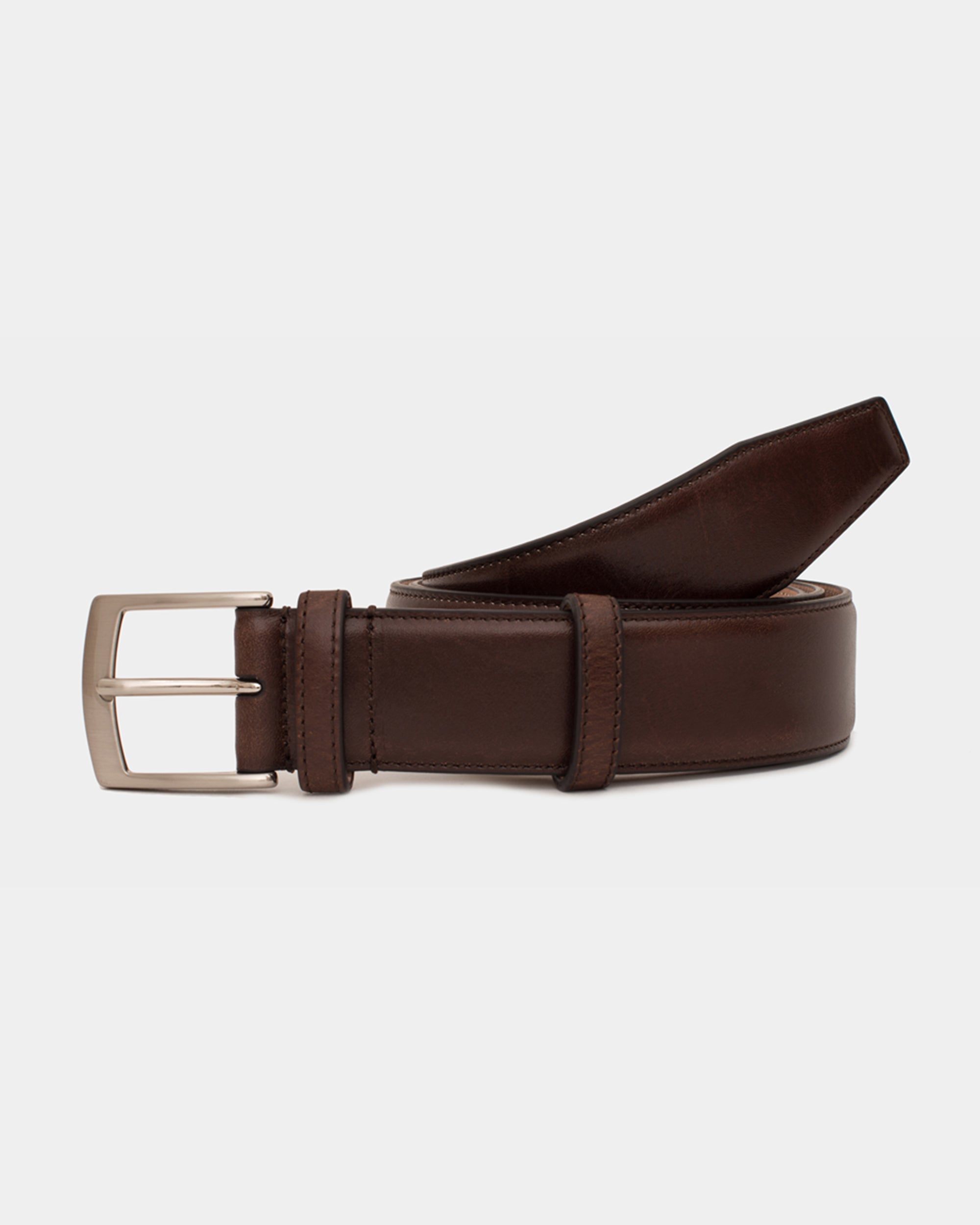Ceinture En Cuir Créateur Italien Sally Gissing - Taille 24-27 - Marron Et Argent - Occasion