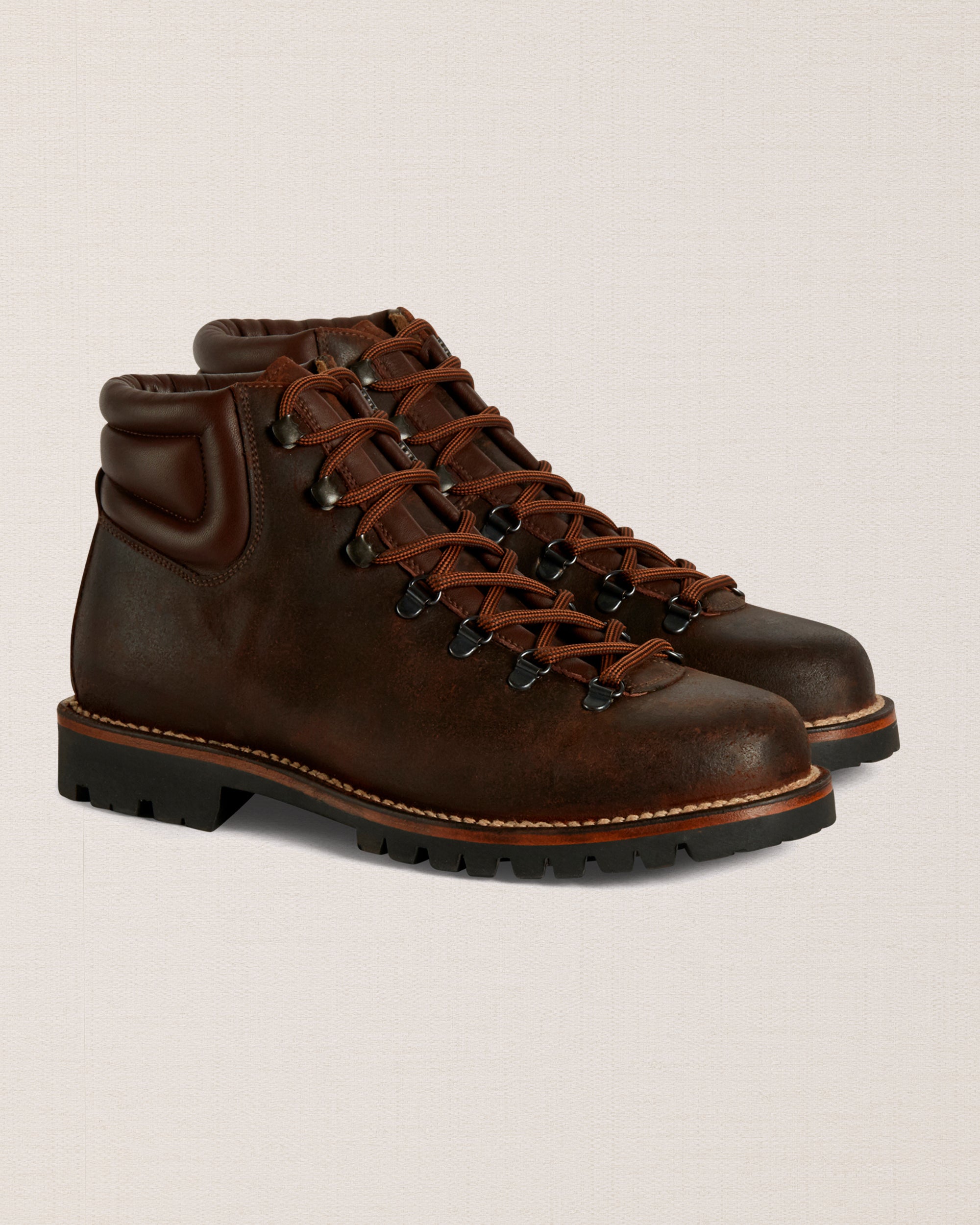Bottines Randonnée Vintage Années 90 - Taille 11 US, Cuir Daim Vieilli, Rembourrées, Occasion