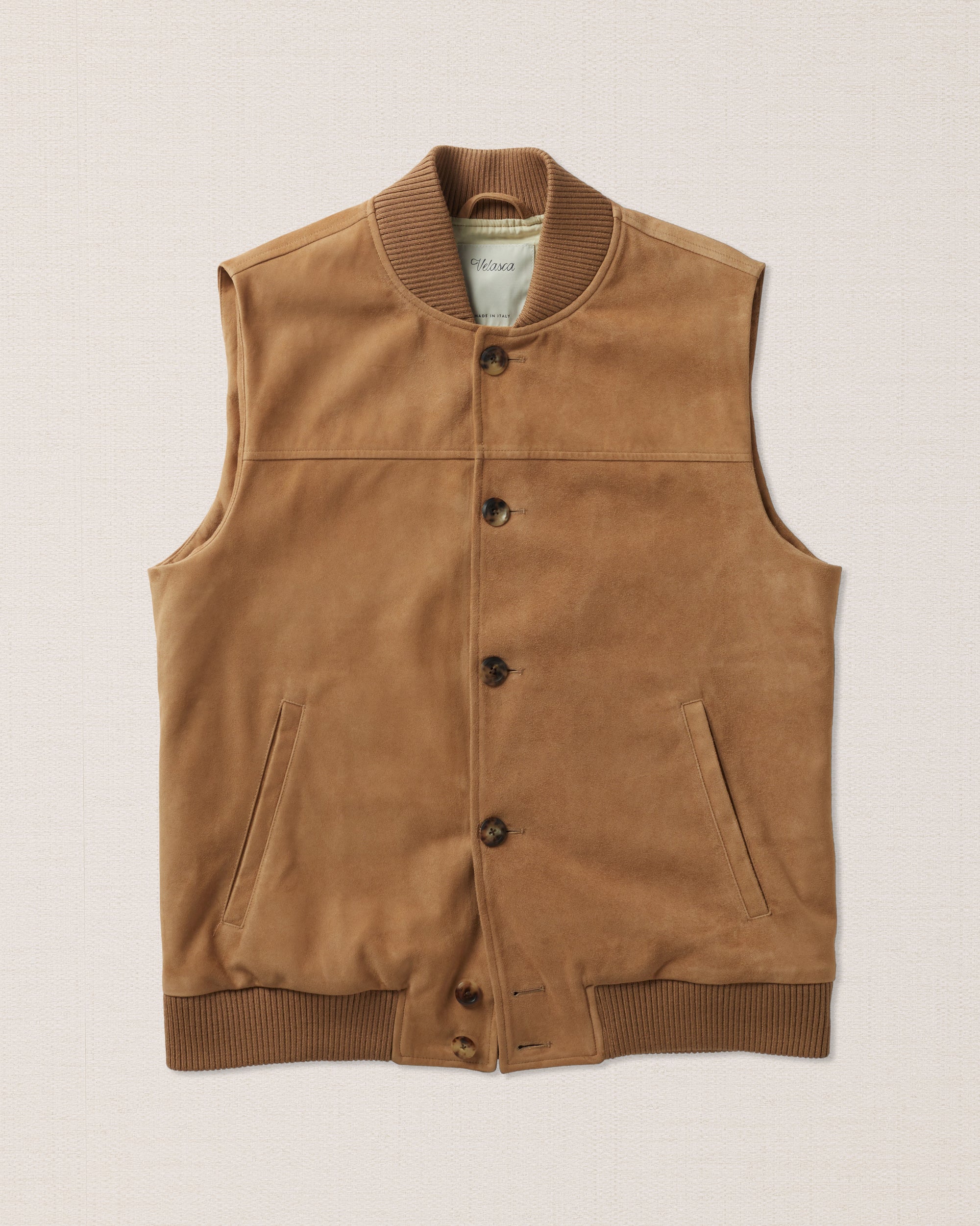 Gilet Sans Manches En Cuir Beige J.Sébastien VASSAL - Taille 36 - Neuf Avec étiquettes