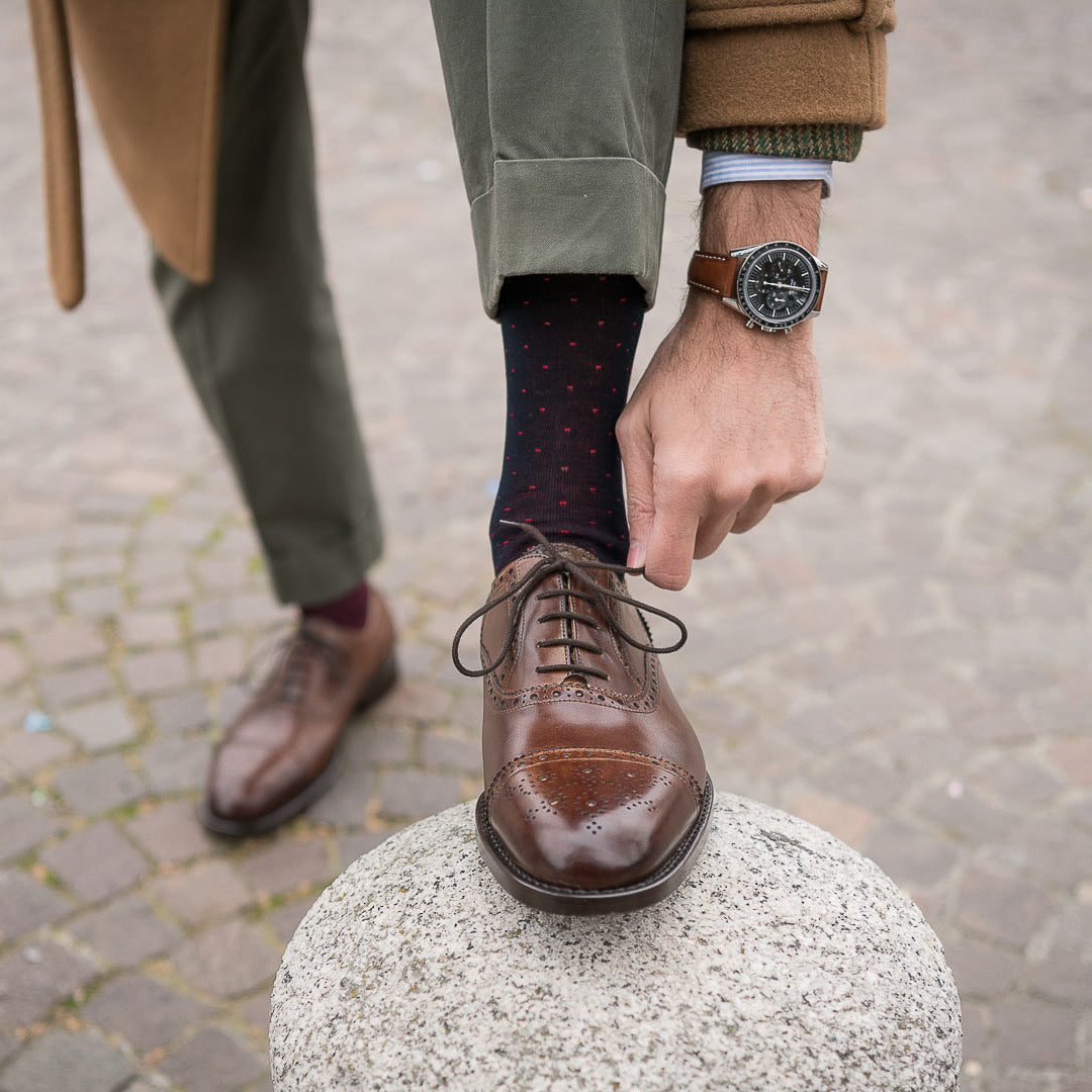 Oxfords en cuir marron pour homme Velasca