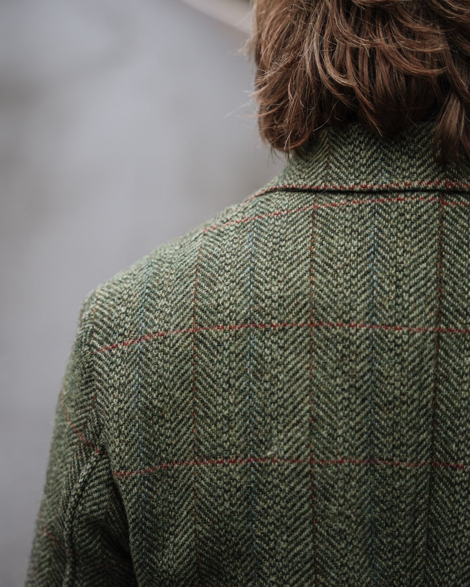 Blazer Vintage Heythrop Vert Chevrons - Veste Chasse Équestre Laine - Taille M/L