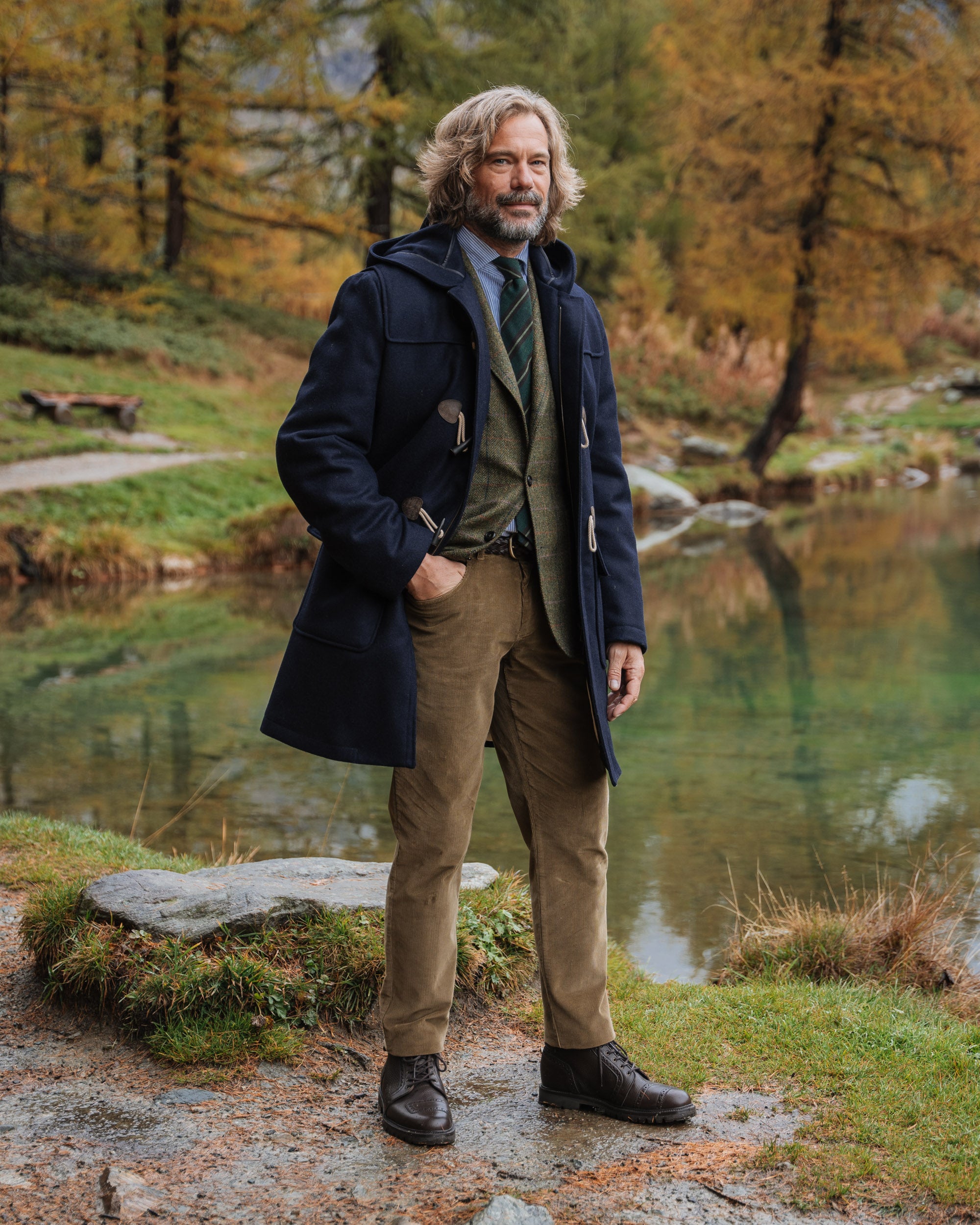 Manteau Homme Laine Vierge Italien Tailles Fortes 62-64 Bleu Foncé - Neuf Avec étiquettes