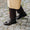 Our couleur naturelle cuir de veau Crappa bottes lacées - Wear picture 4